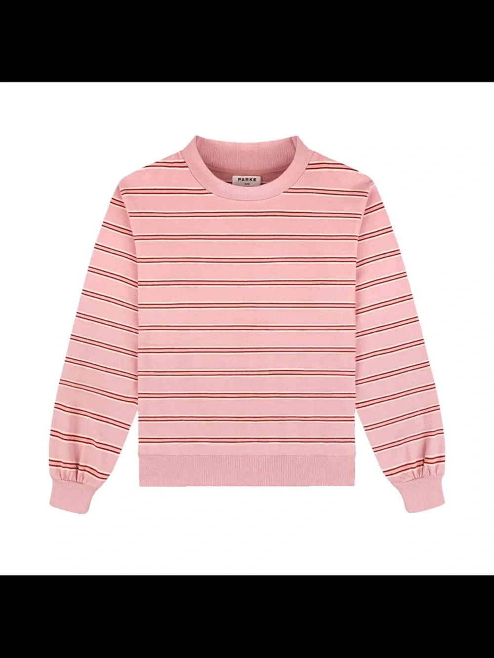 Parke Striped Mockneck Pullover in Sweetheart Stripe L/XL - Picture 6 of 6